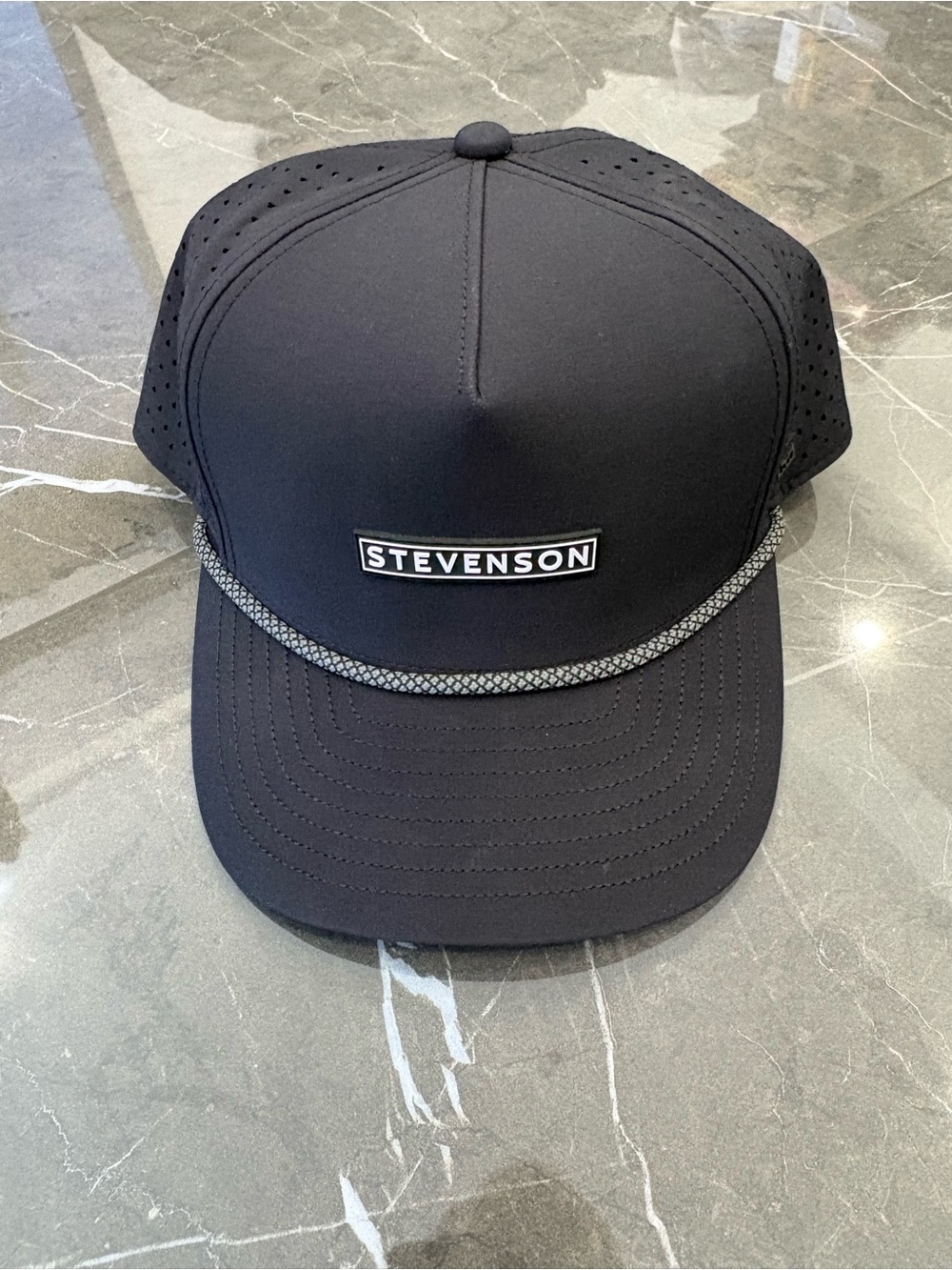 NWT Melin Hydro Odyssey Rope Stealth Stevenson Black Hat SnapBack Golf Brand New